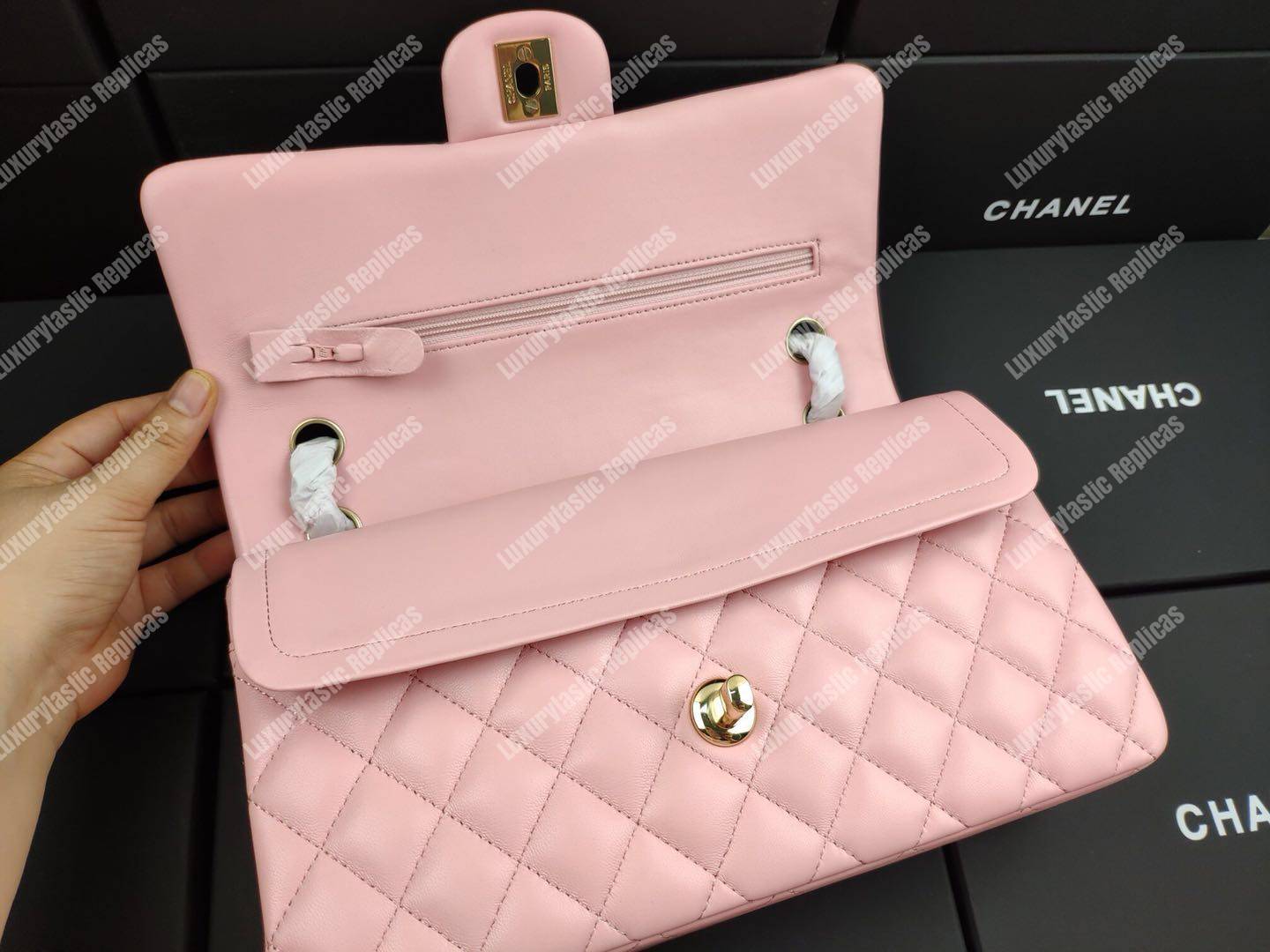Ch*el classic medium flap bag pink