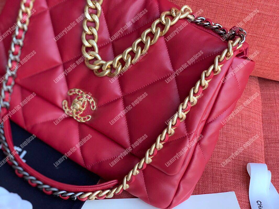 Ch*el 19 maxi flap bag red