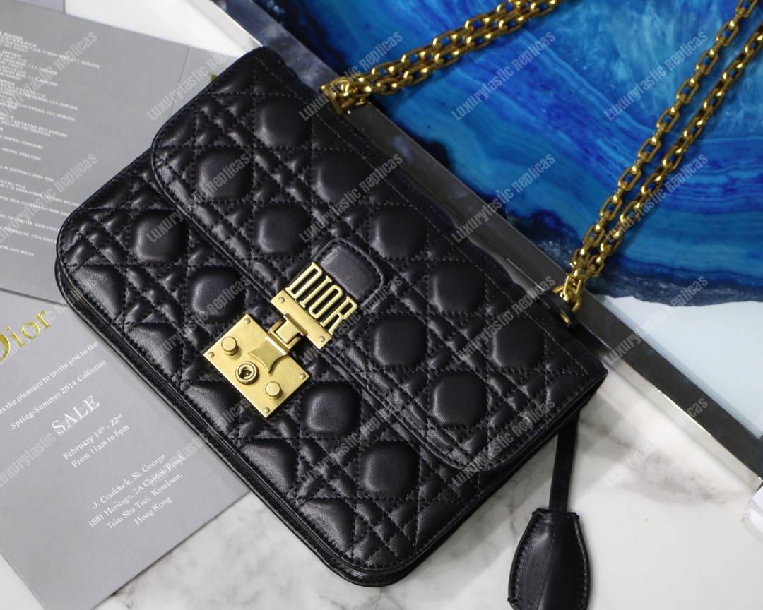 D*or lambskin D*oraddict flap bag black