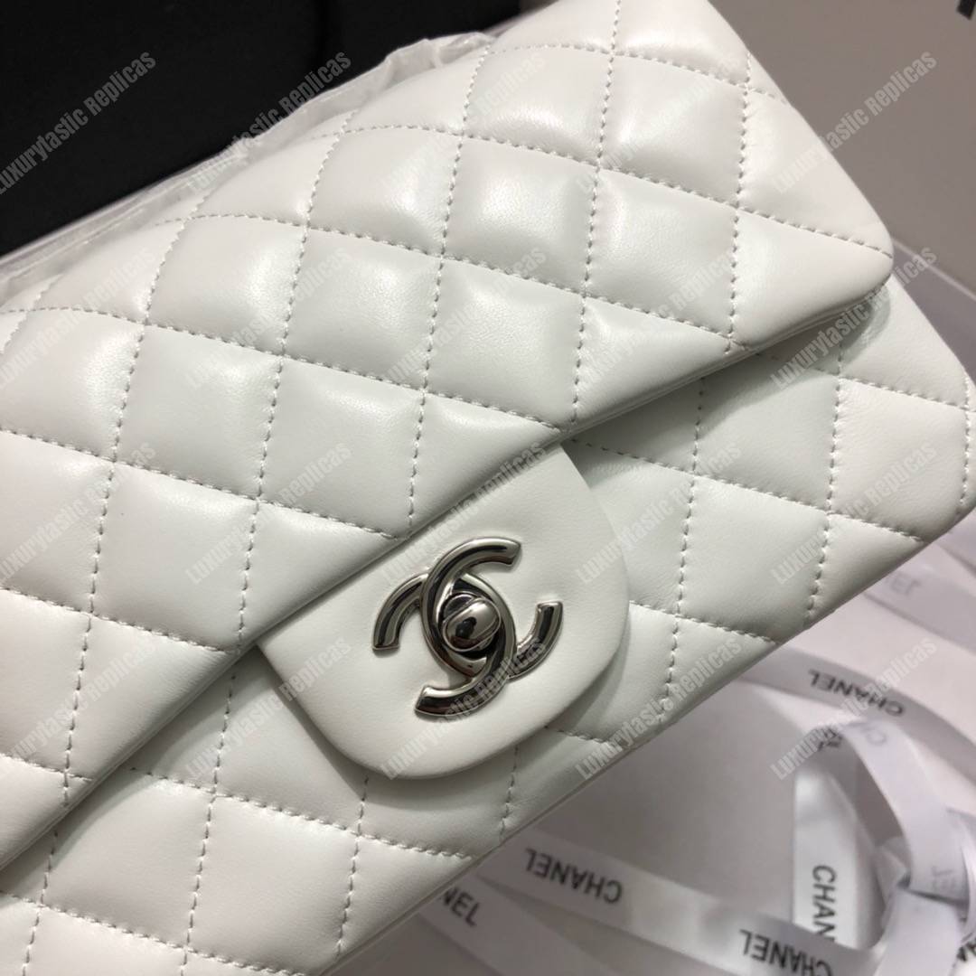 Ch*el mini flap bag white