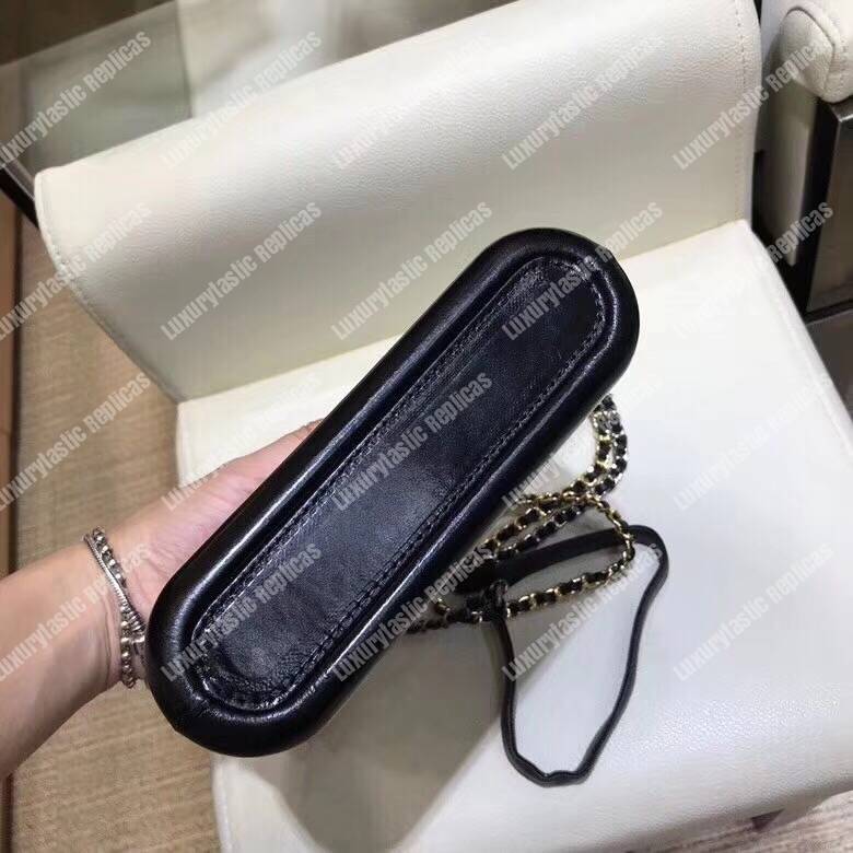 Ch*el clutch with chain blue and black