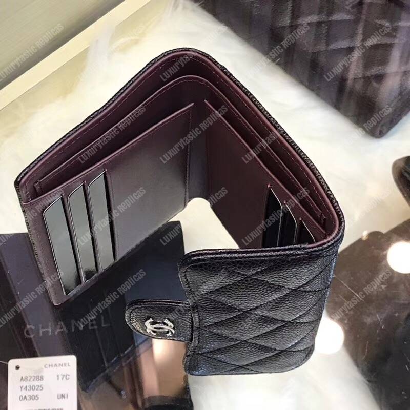 Ch*el classic small flap wallet black