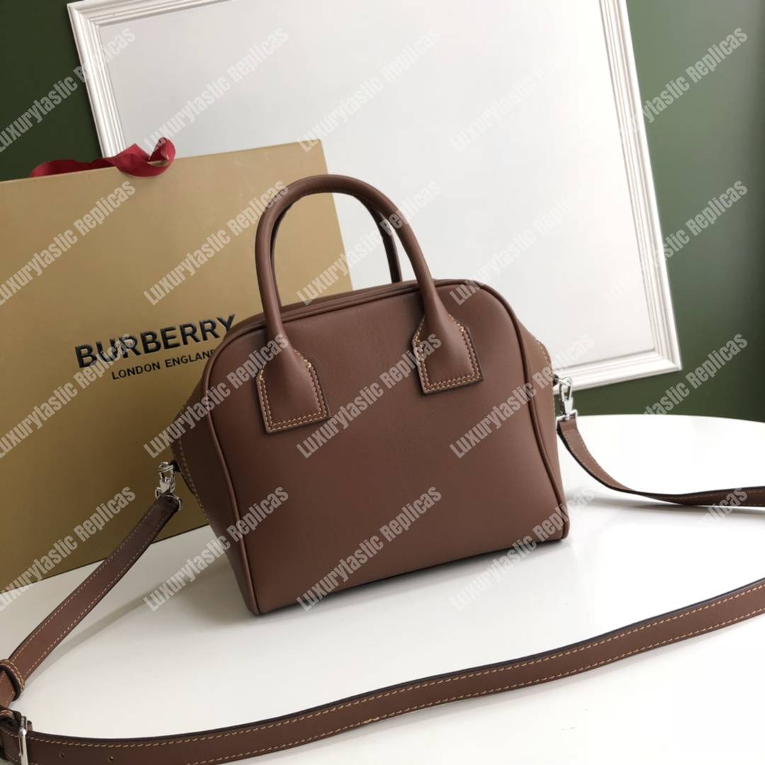 B**rry small leather cube bag brown
