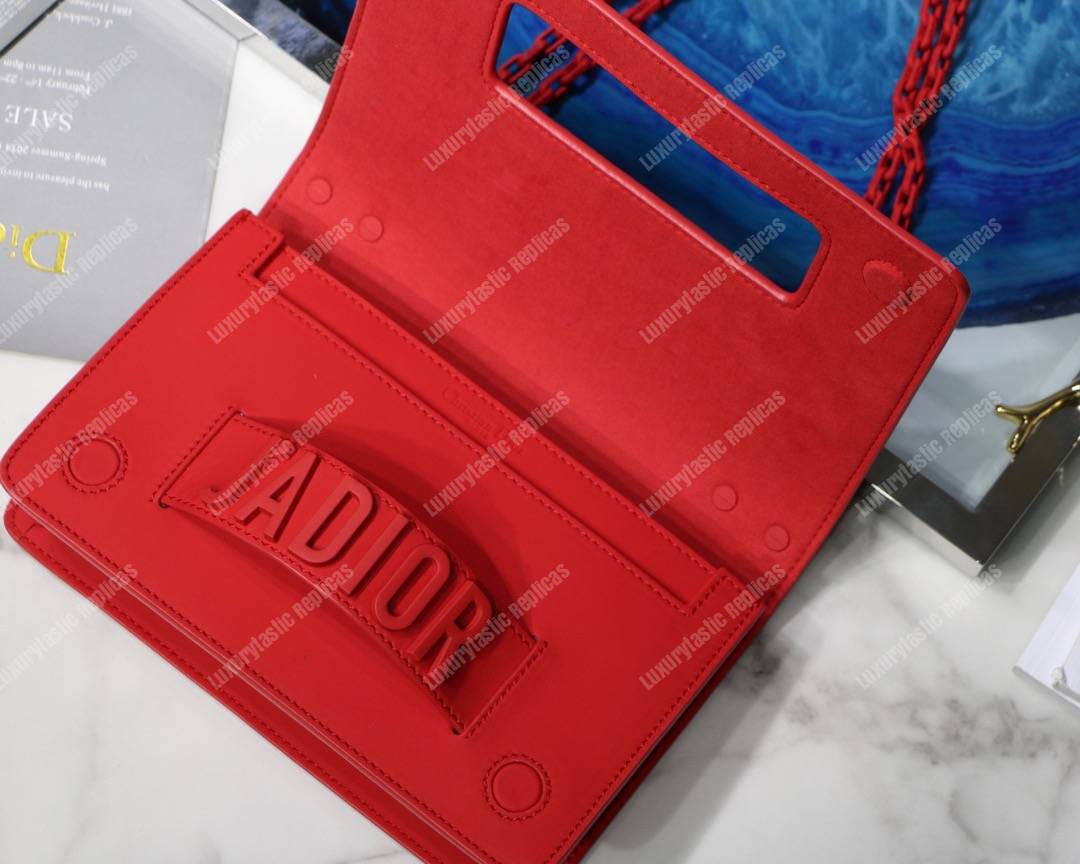 j’aD*or red ultra matte flap bag