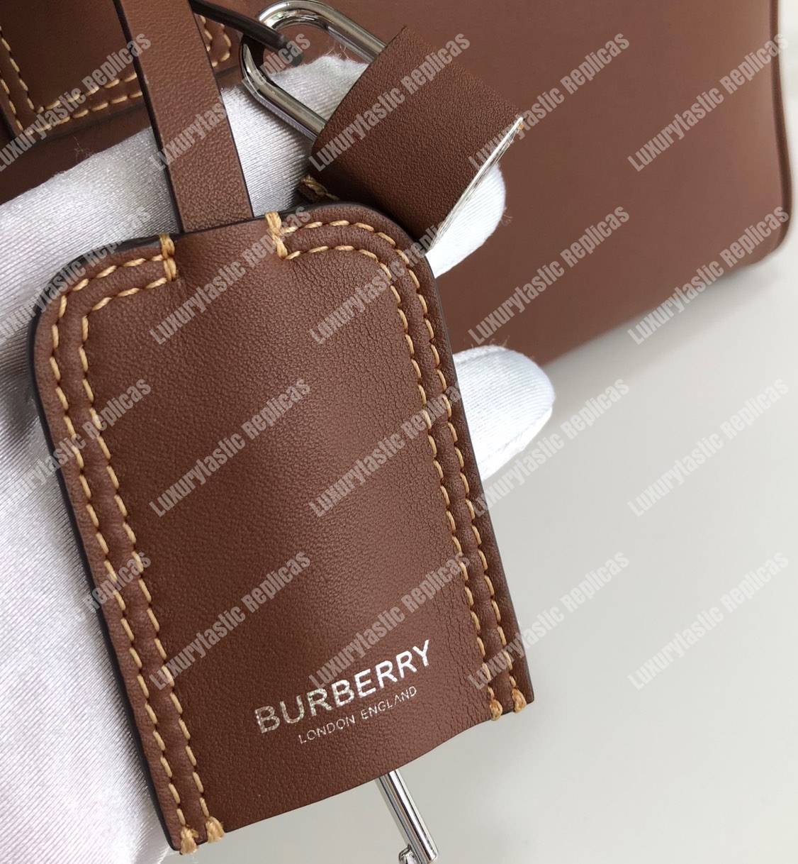 B**rry small leather cube bag brown