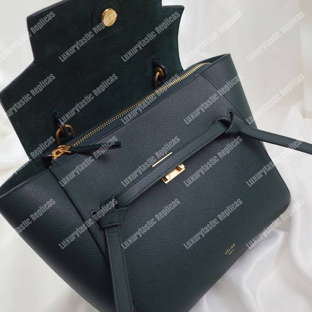 Ce**e micro belt bag in grained calfskin amazone