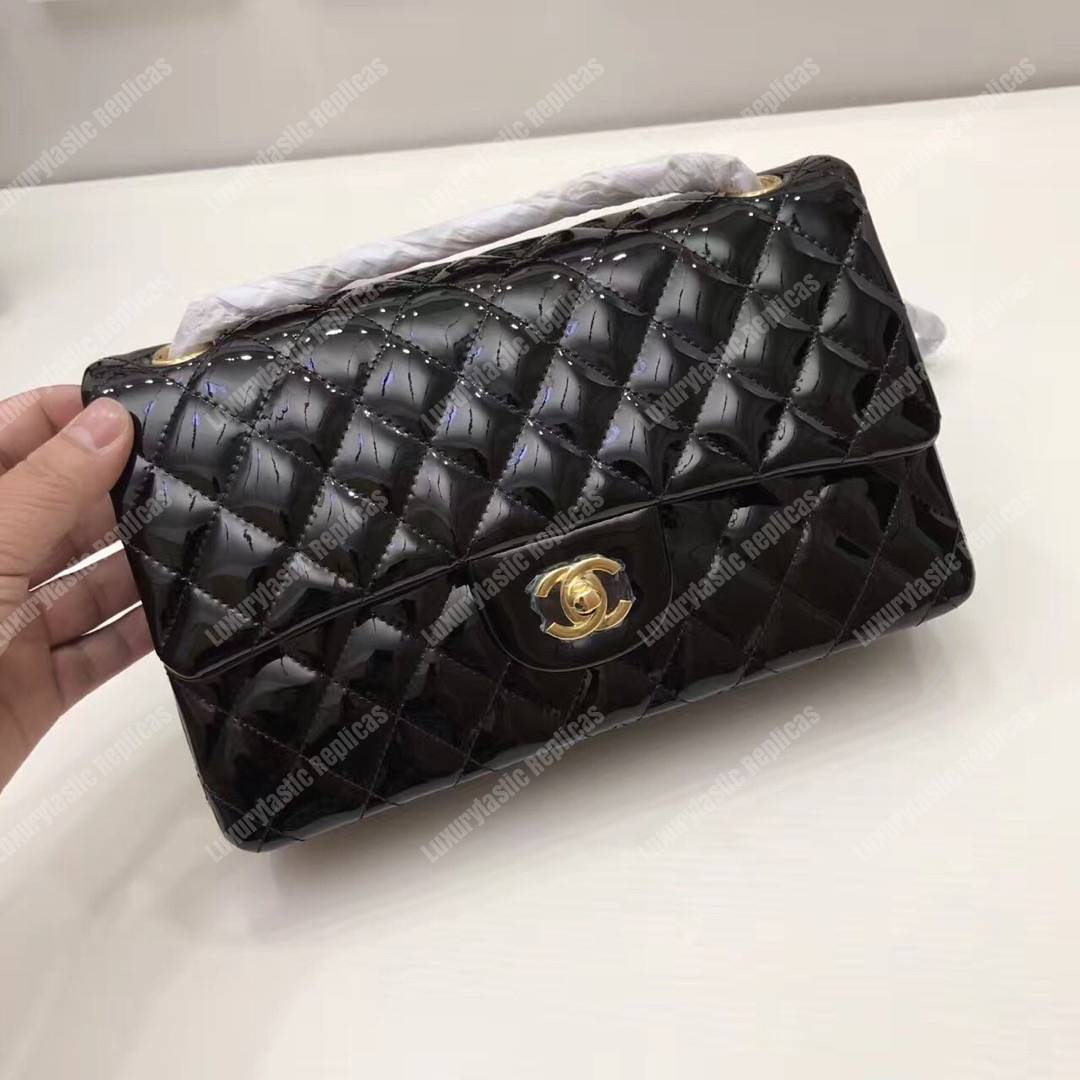 Ch*el classic medium flap bag black