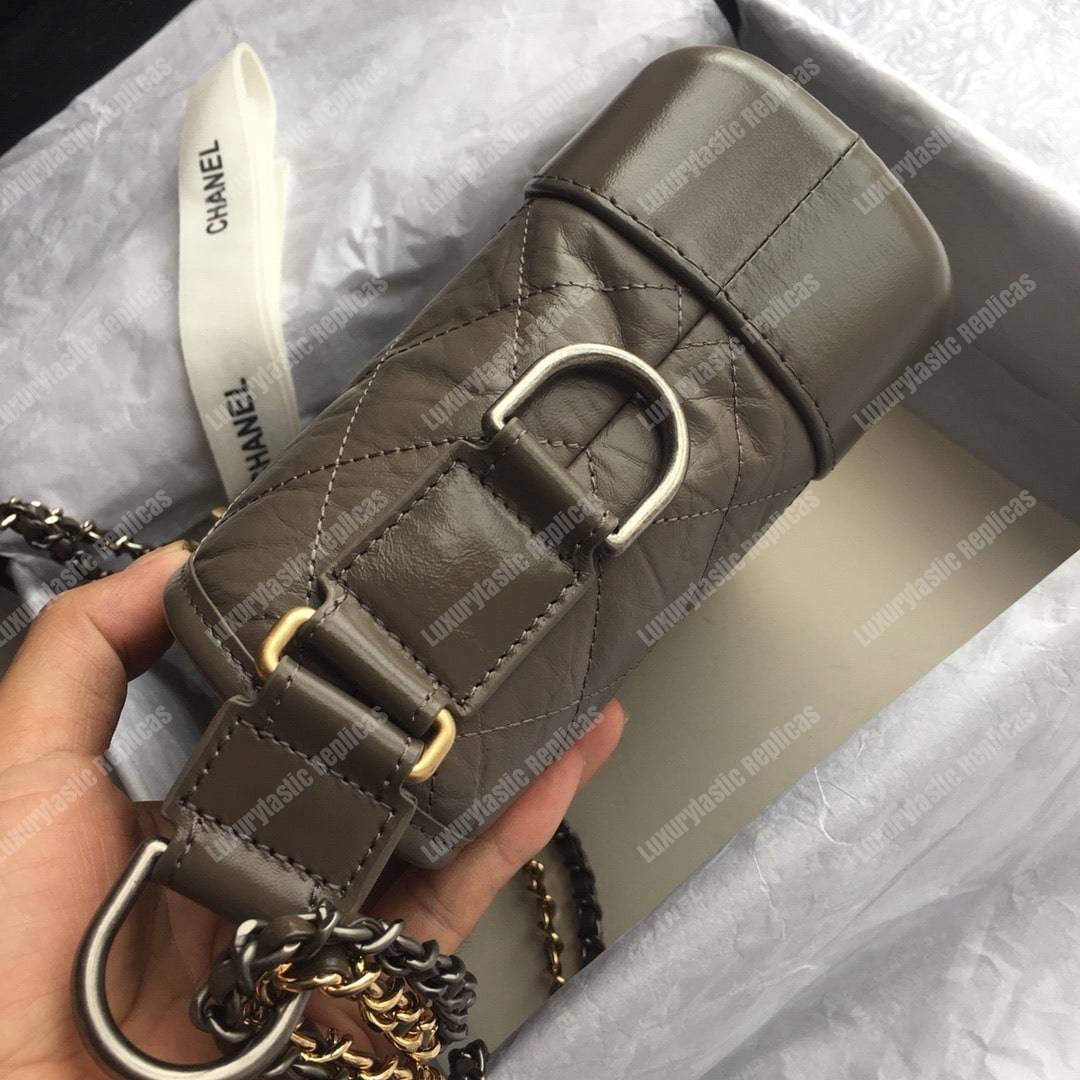 Ch*el’s gabrielle small hobo bag brown
