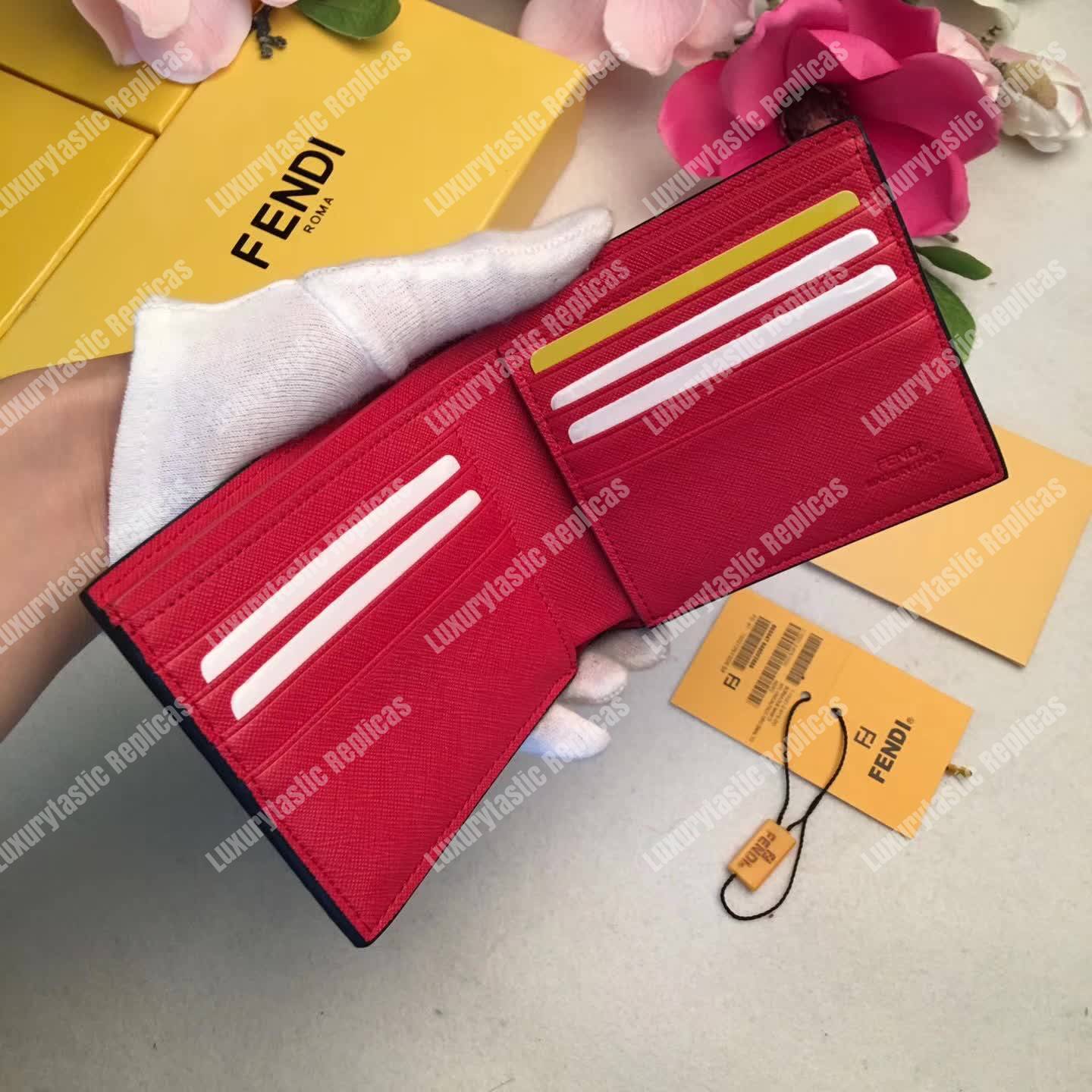 F**di black leather horizontal wallet