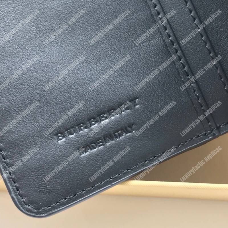 B**rry house check and leather wallet black