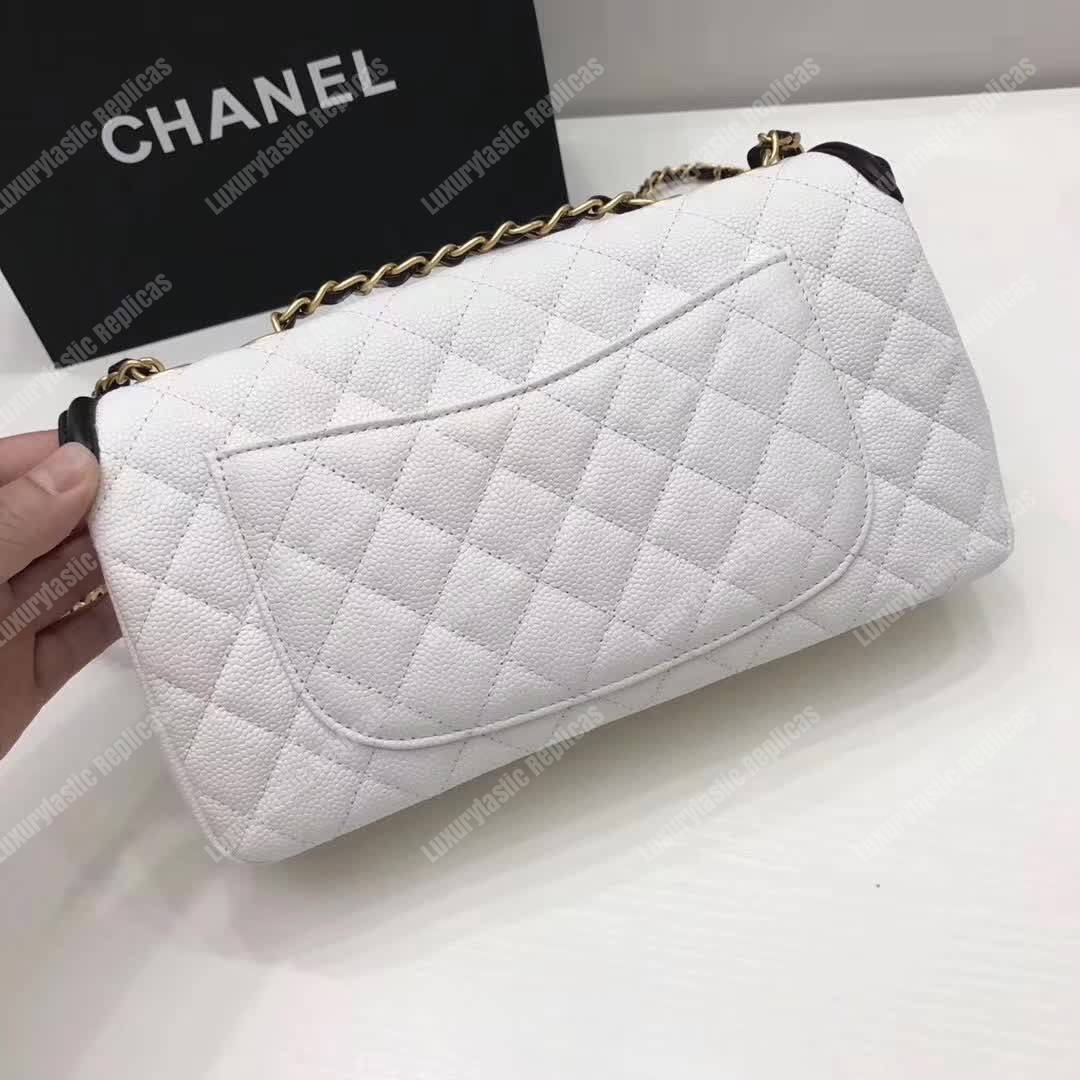 Ch*el flap bag white