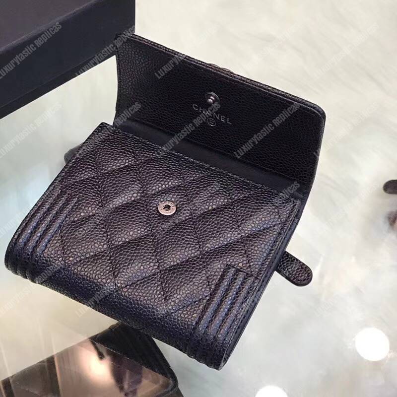 Ch*el boy small flap wallet black