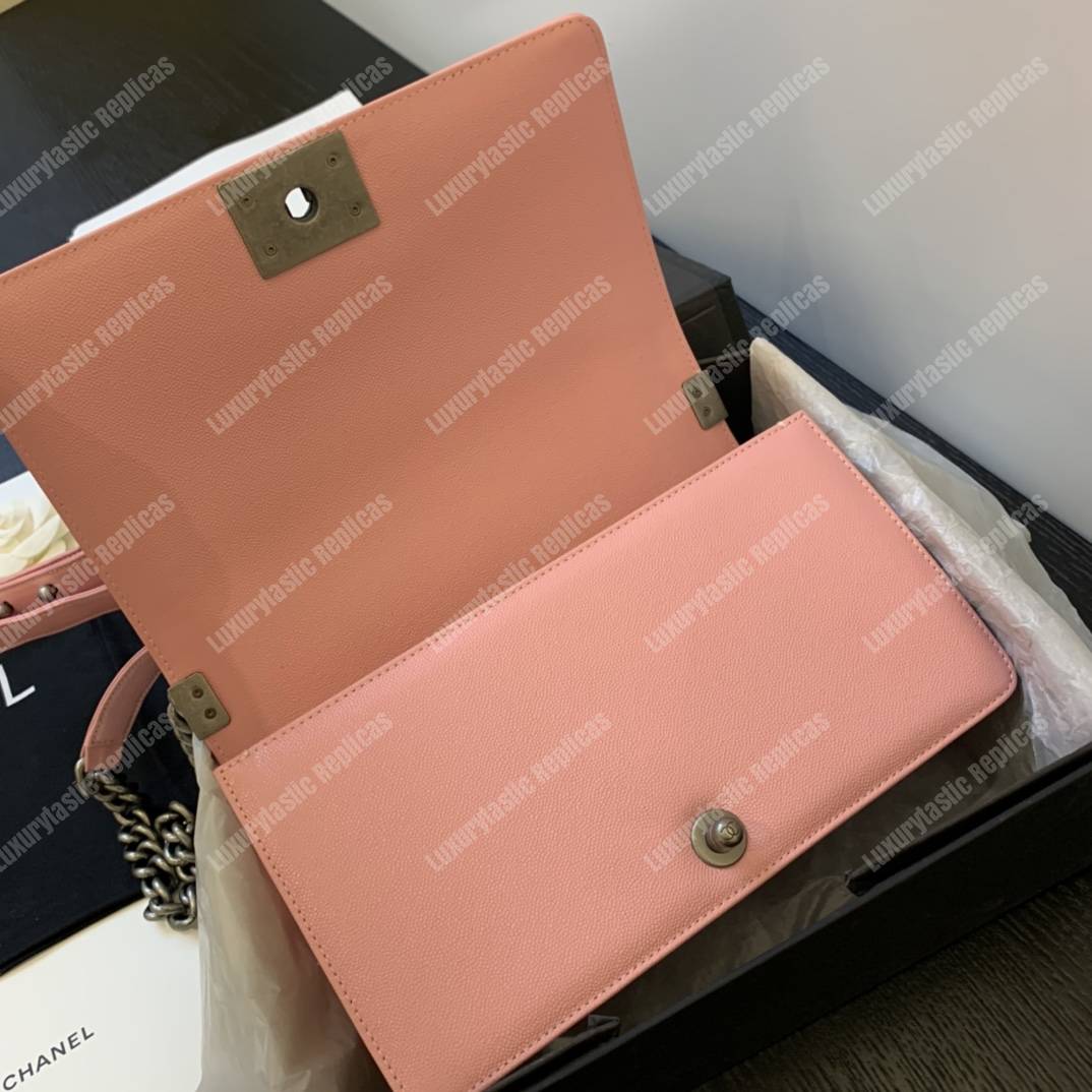 Ch*el boy medium caviar leather pink