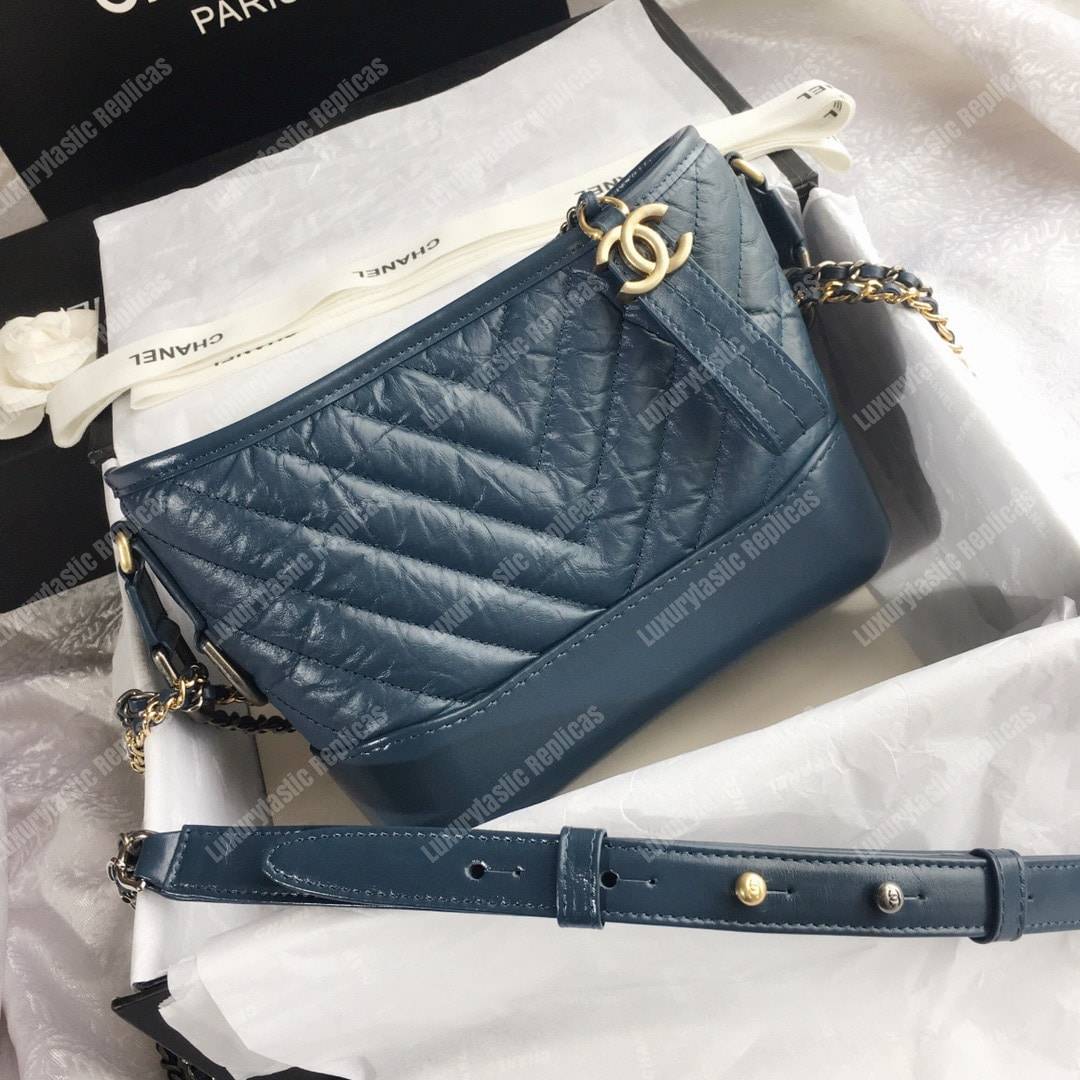 Ch*el’s gabrielle small hobo bag blue