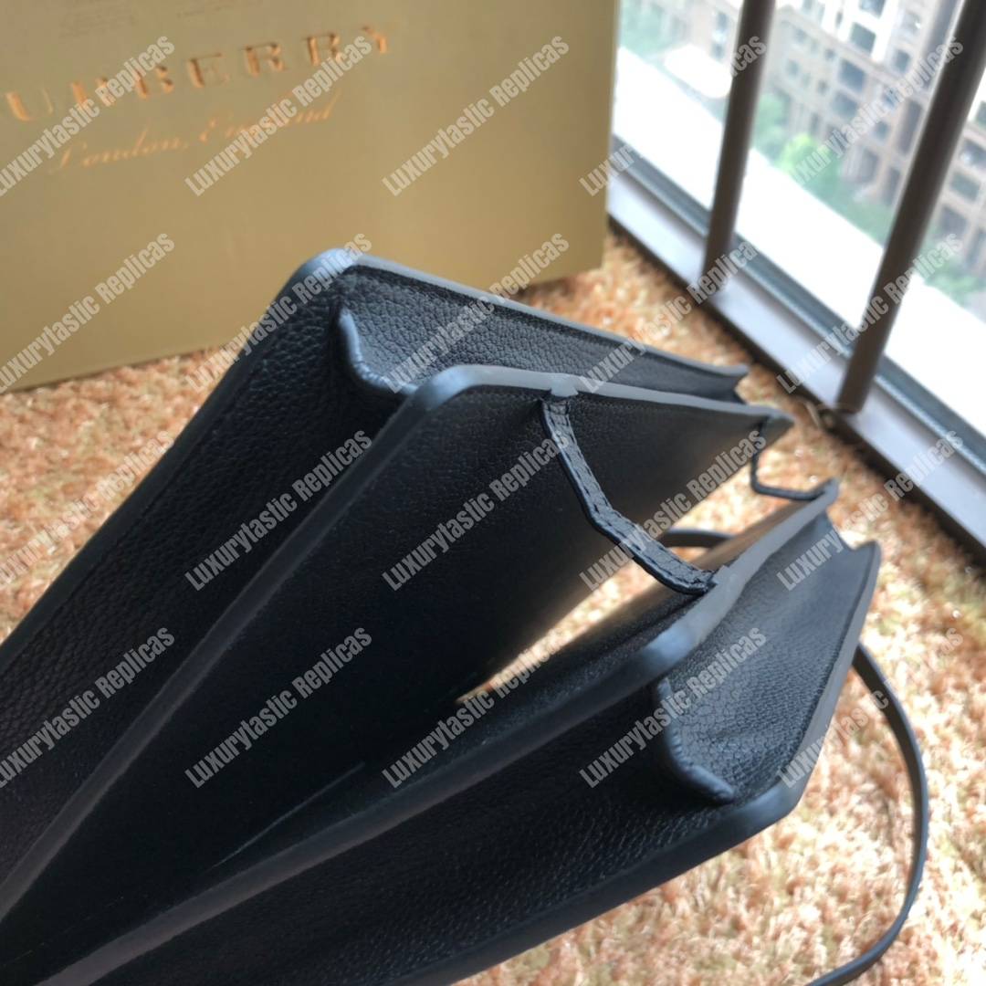 B**rry small leather title bag with pocket detail black