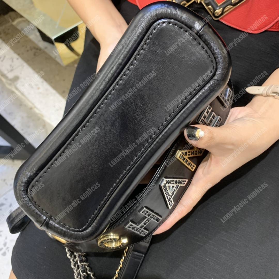 Ch*el gabrielle small hobo bag black