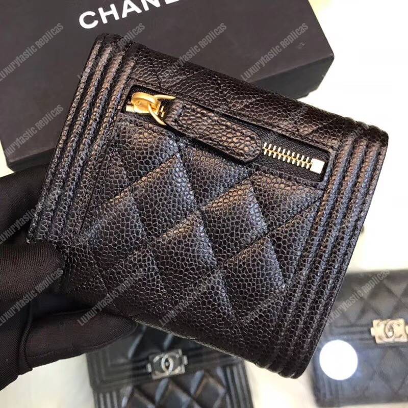 Ch*el boy small flap wallet black