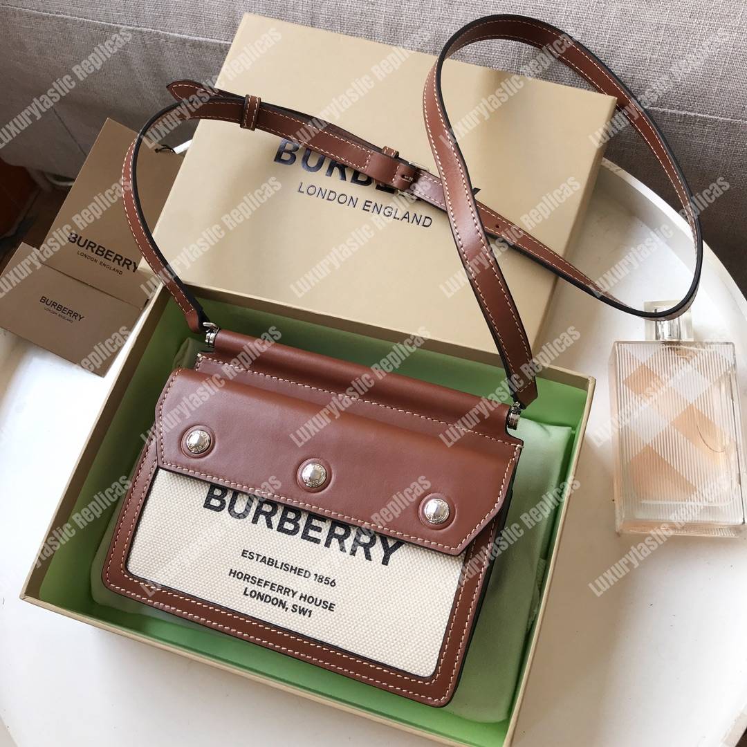 B**rry mini horseferry print title bag with pocket detail brown