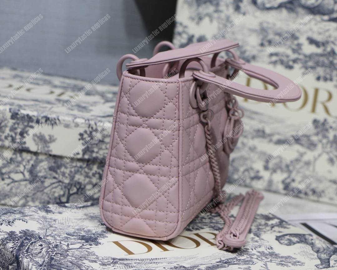 mini lady D*or bag ultra-matte pink