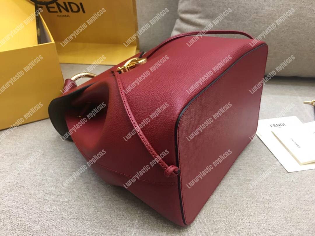 F**di red leather backpack