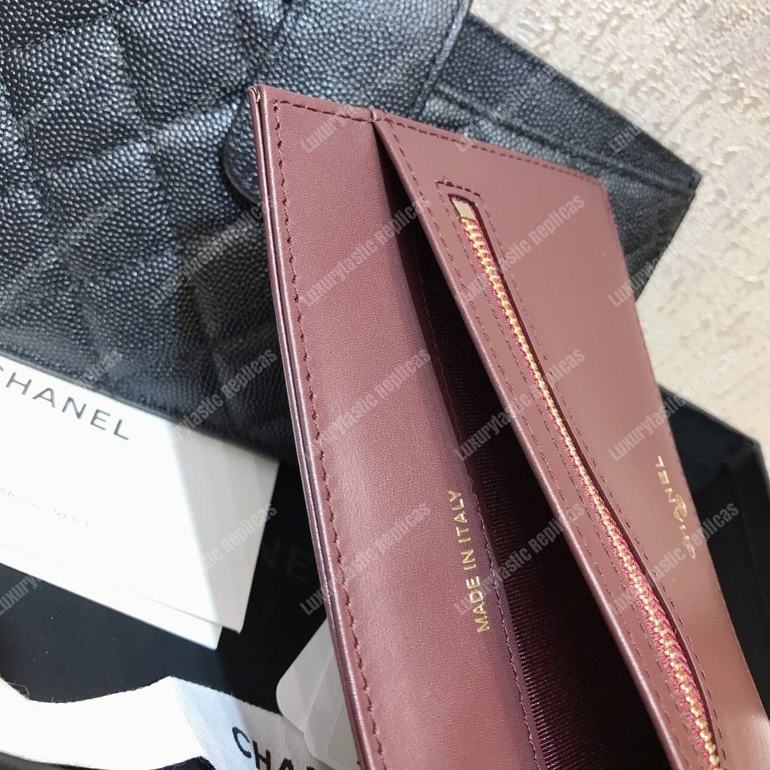 Ch*el classic pouch caviar leather black