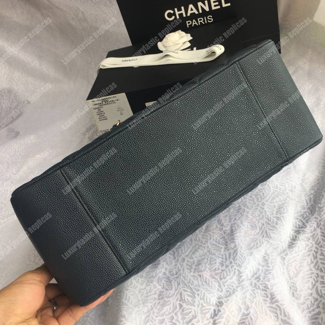 Ch*el large shopping tote dark green