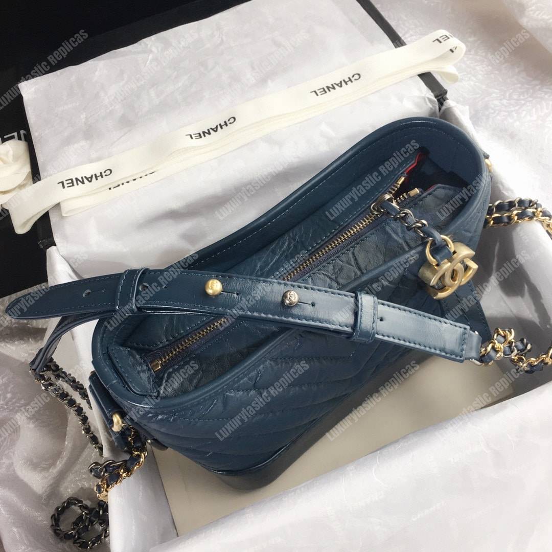 Ch*el’s gabrielle small hobo bag blue