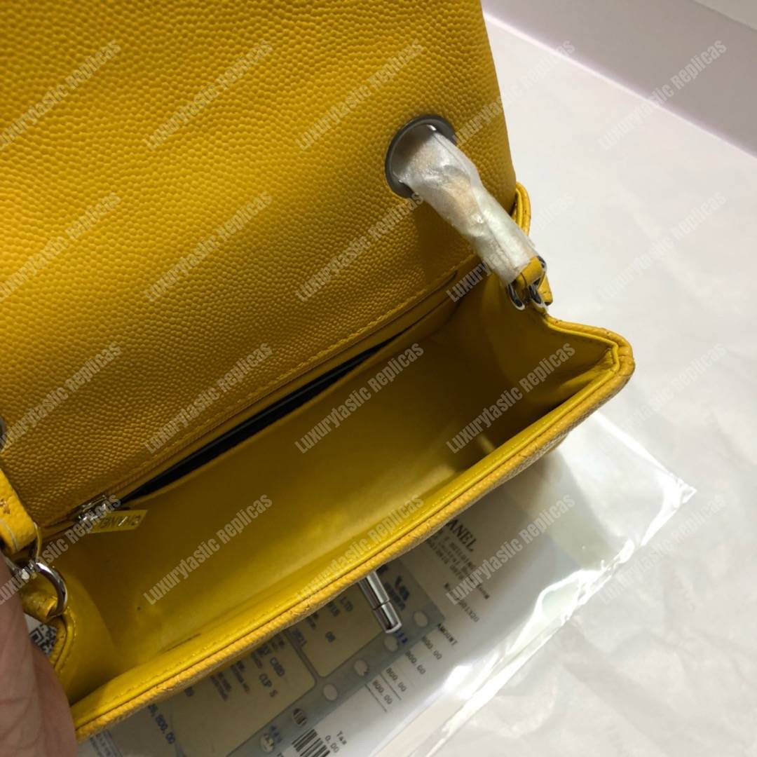 Ch*el mini flap bag yellow
