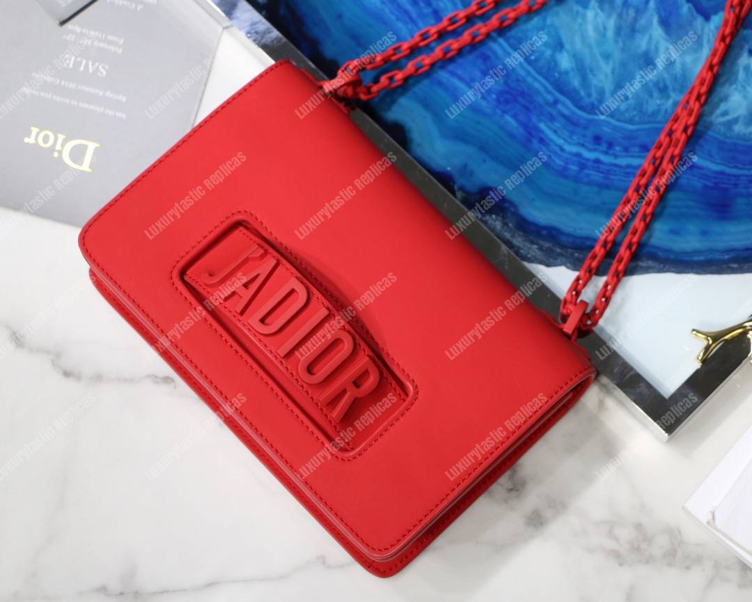 j’aD*or red ultra matte flap bag