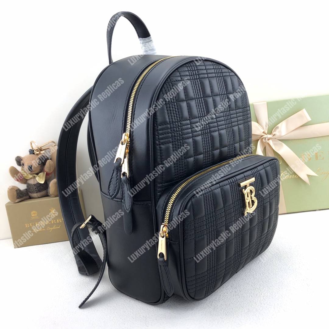B**rry quilted check lambskin backpack black