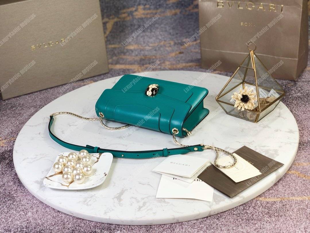 BVL Serpenti Forever Crossbody Bag Turquoise