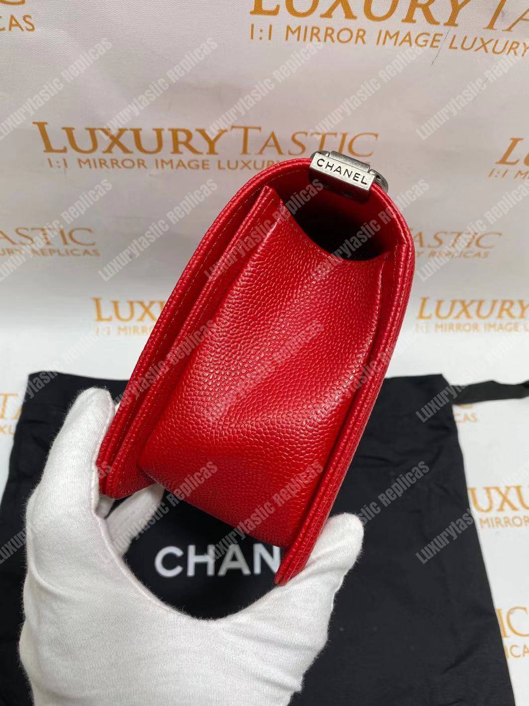 Ch*el boy medium handbag red
