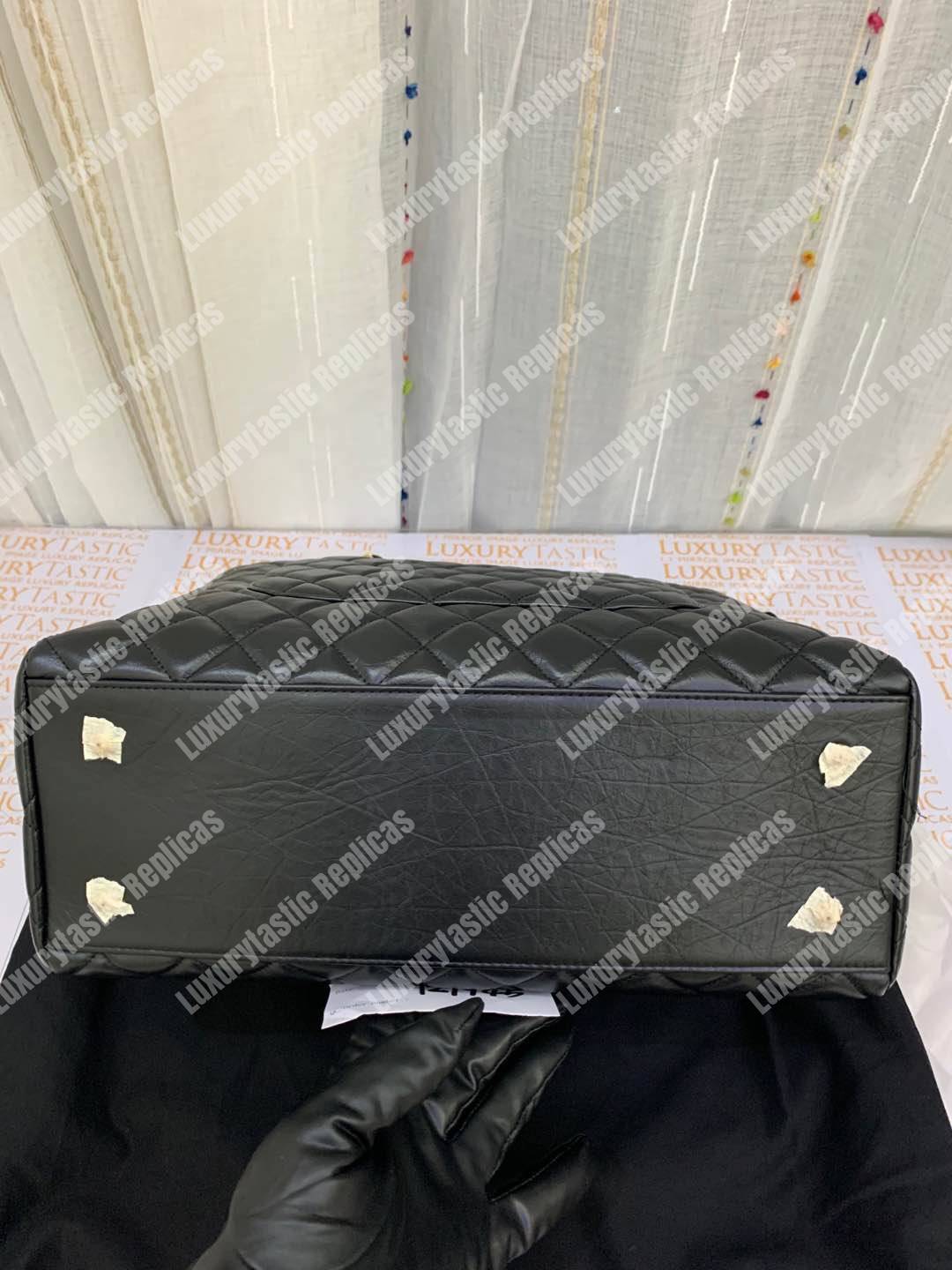 Ch*el large shopping bag black (30cm)