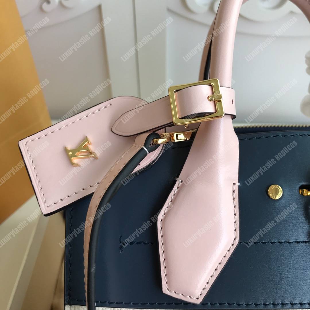 LV City Steamer PM Autres Cuirs Gris Antartica Navy Blue Rose Doux Pink