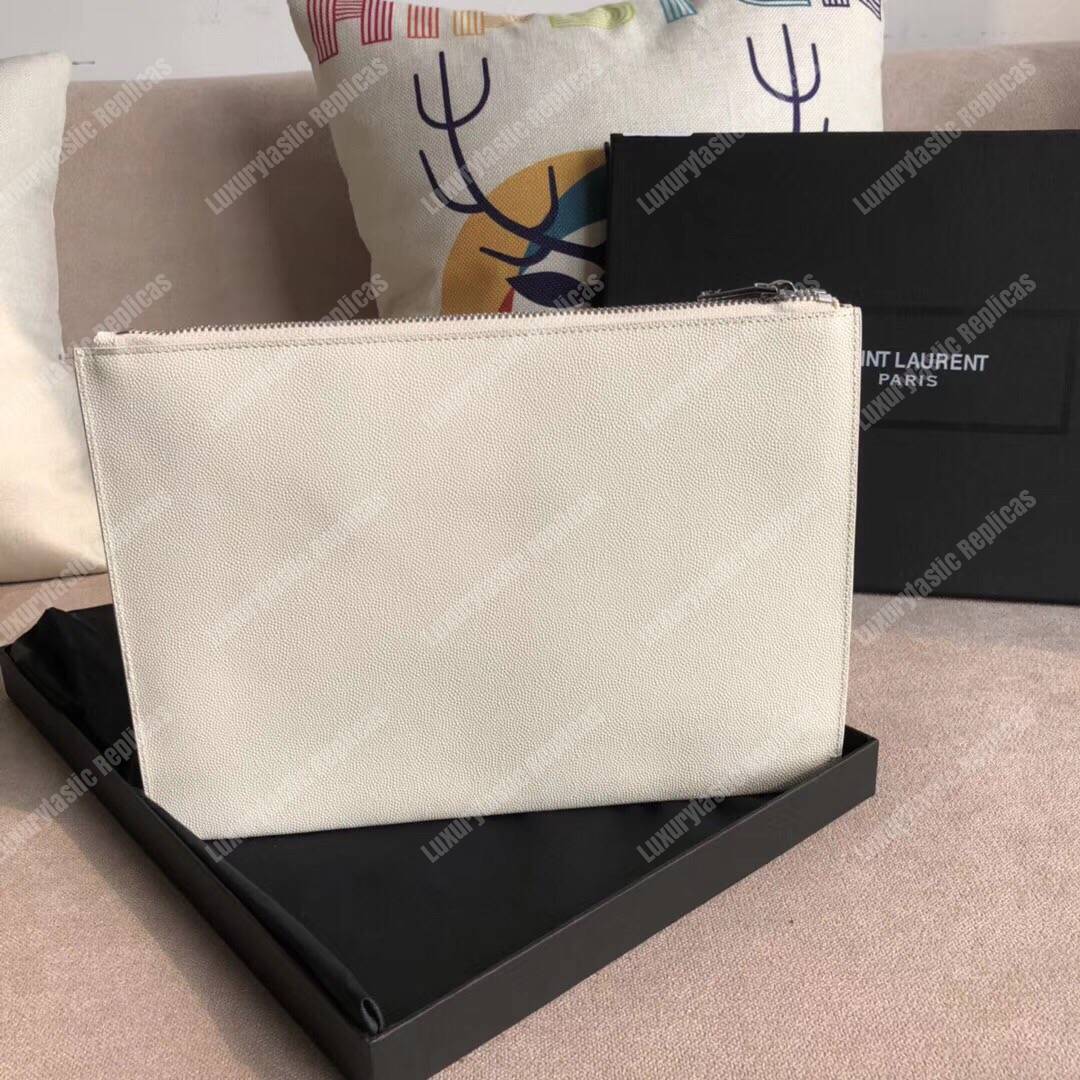 Saint Laurent Zipped Tablet Holder White
