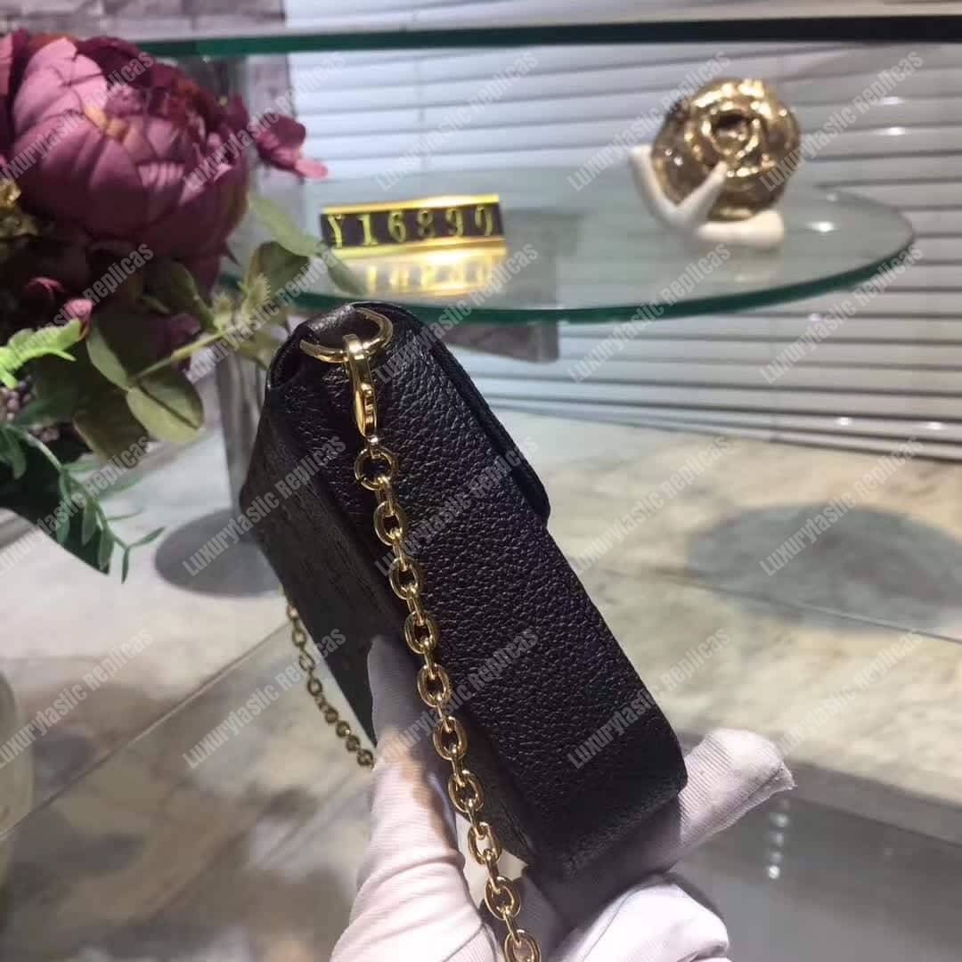 LV Pochette Felicie Bag Monogram Leather Noir