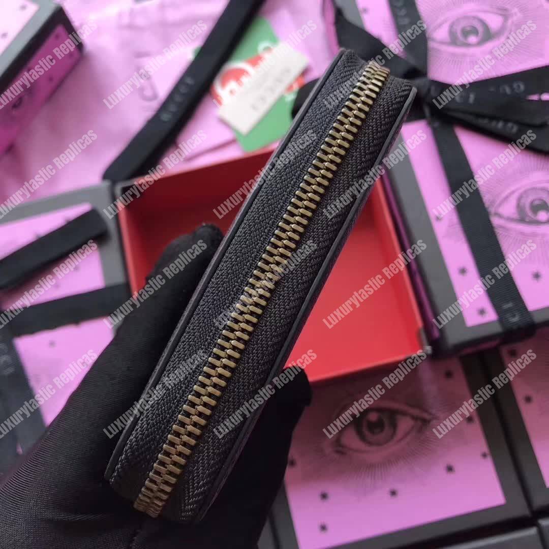 G*u*i print leather card case black