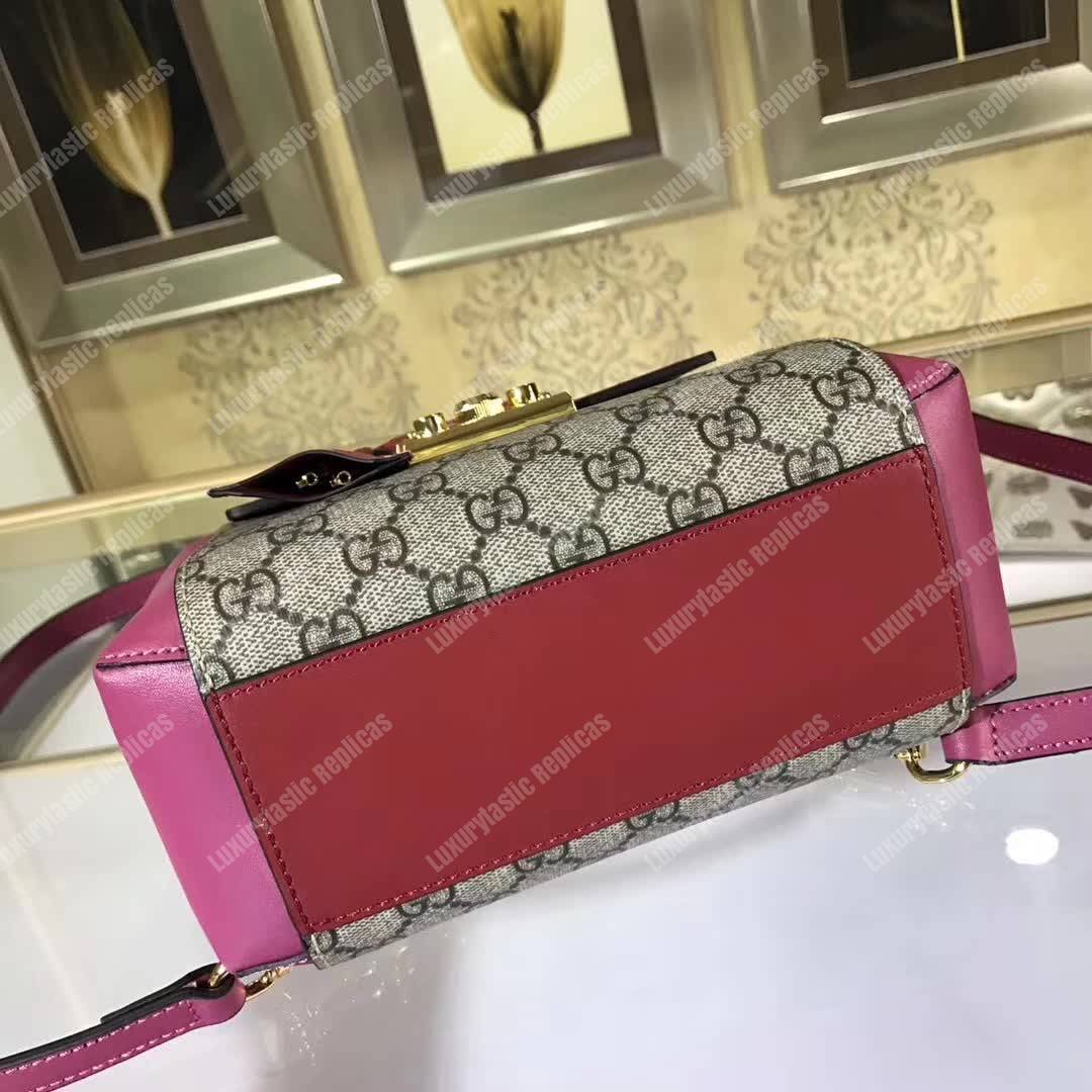 G*u*i padlock gg sup*e backpack red/pink