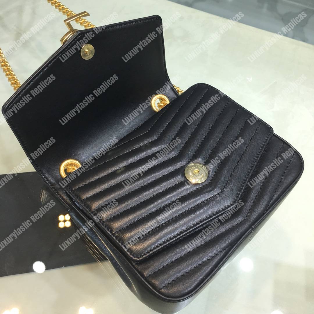 Saint Laurent Sulpice Small In Matelassé Leather Black