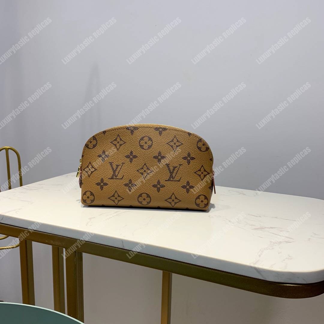 LV Cosmetic Pouch PM Monogram Caramel