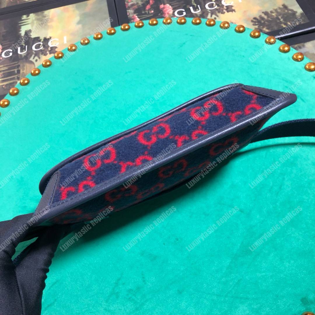G*u*i gg wool belt bag blue/red