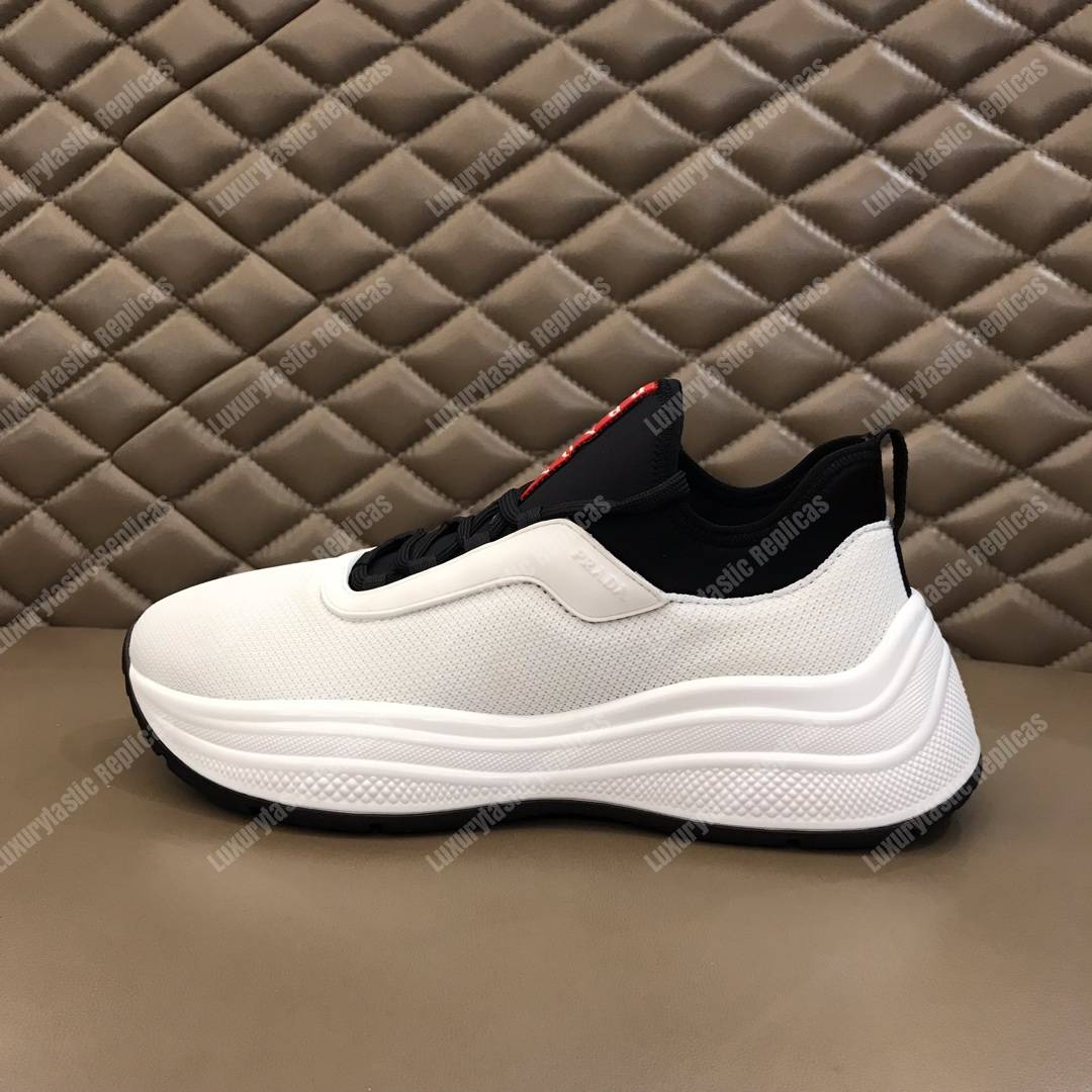 Pra*a mesh and neoprene sneakers black