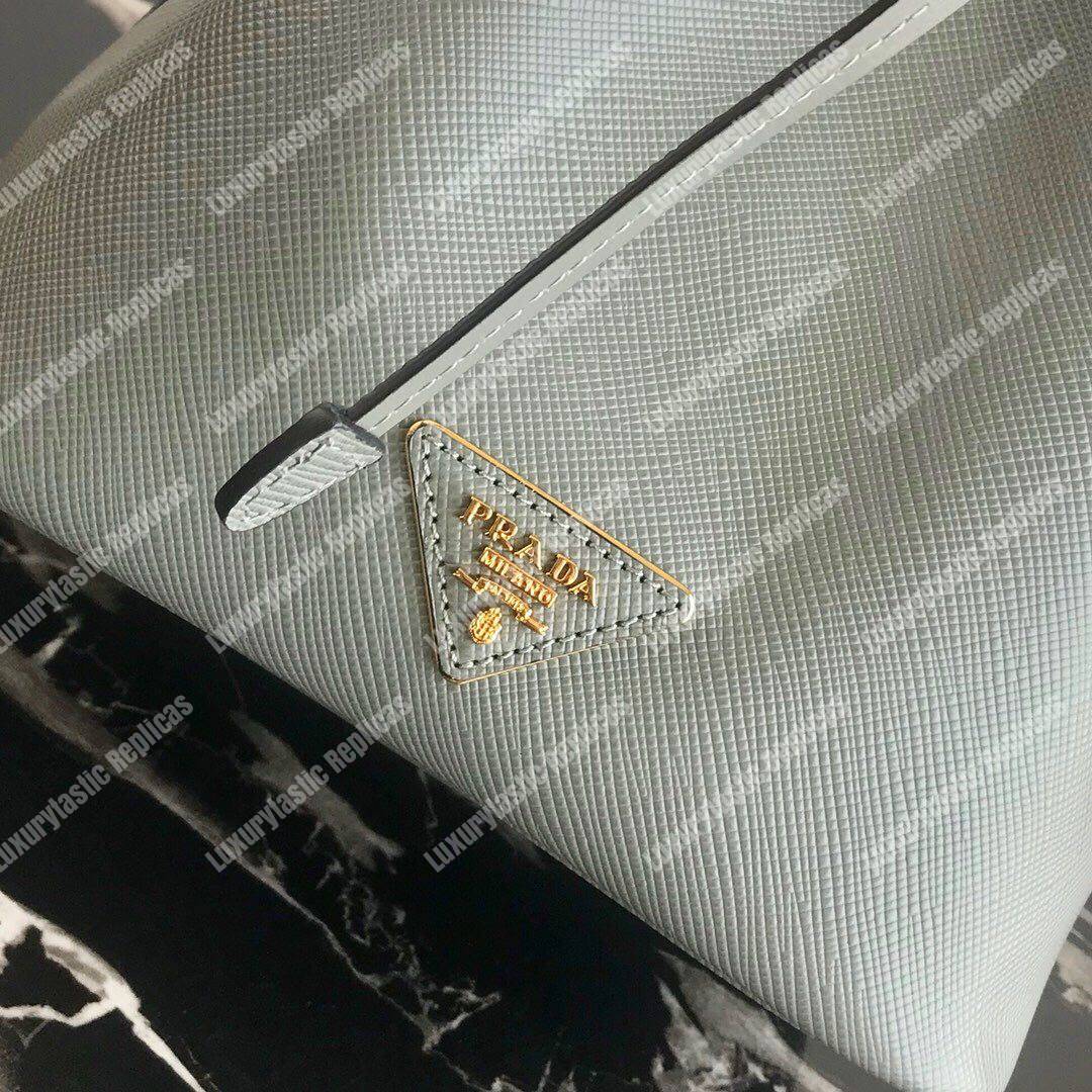 Pra*a saffiano leather bucket bag grey