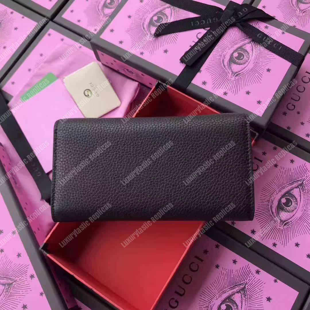 G*u*i padlock continental wallet black