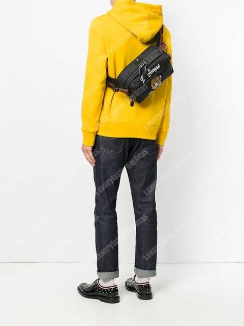 G*u*i embroidered tech pack belt bag tiger