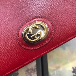 G*u*i leather chain card case wallet red