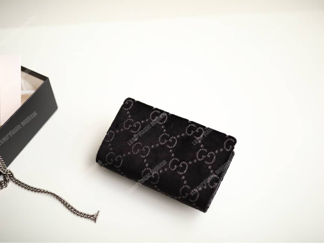 G*u*i dionysus gg velvet super mini bag black