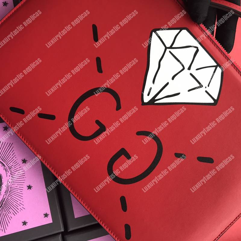 G*u*i G*u*ighost leather pouch bag red
