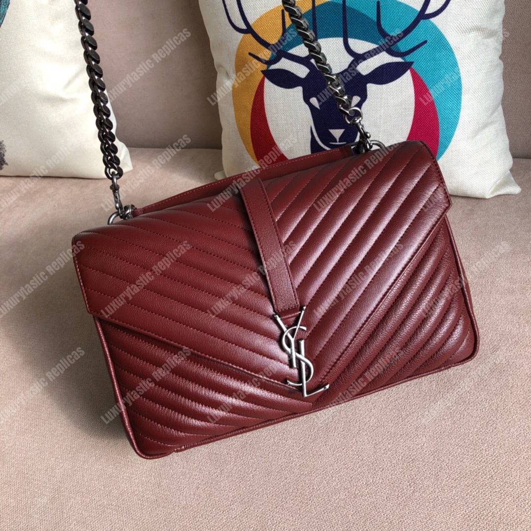 Saint Laurent Large College In Dark Red