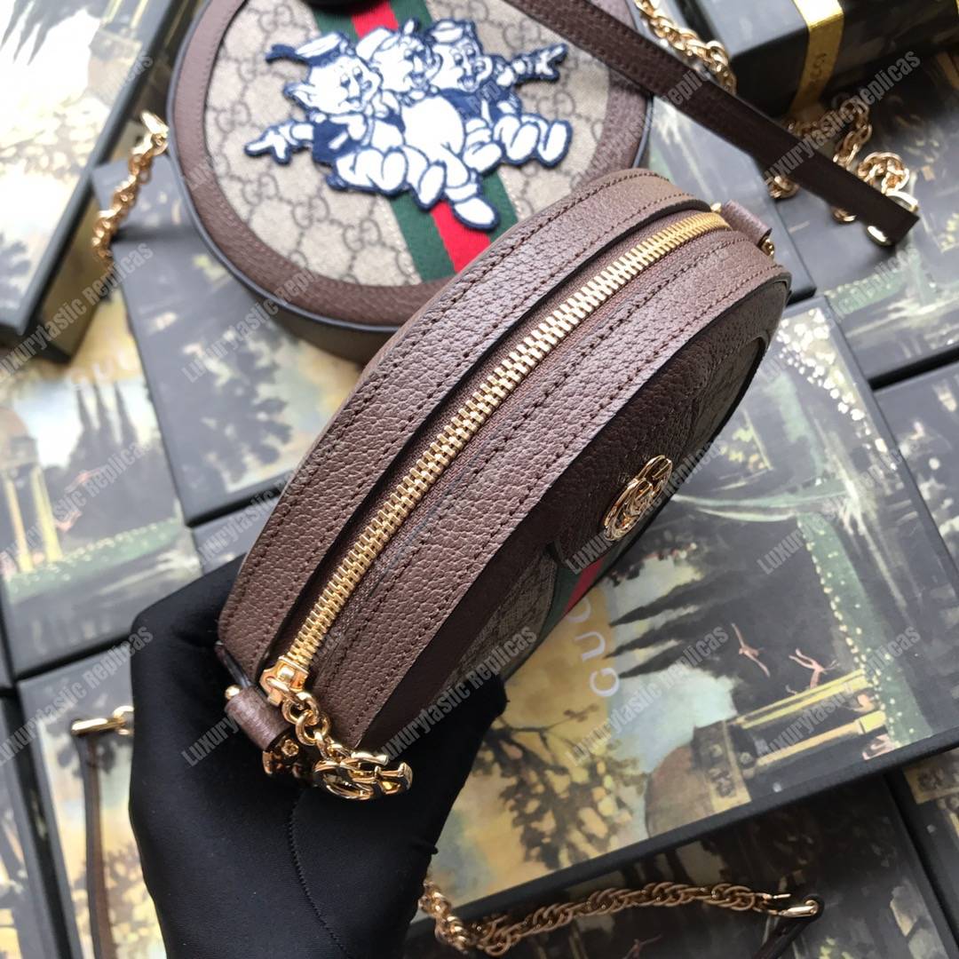 G*u*i mini ophidia gg round shoulder bag with three little pigs